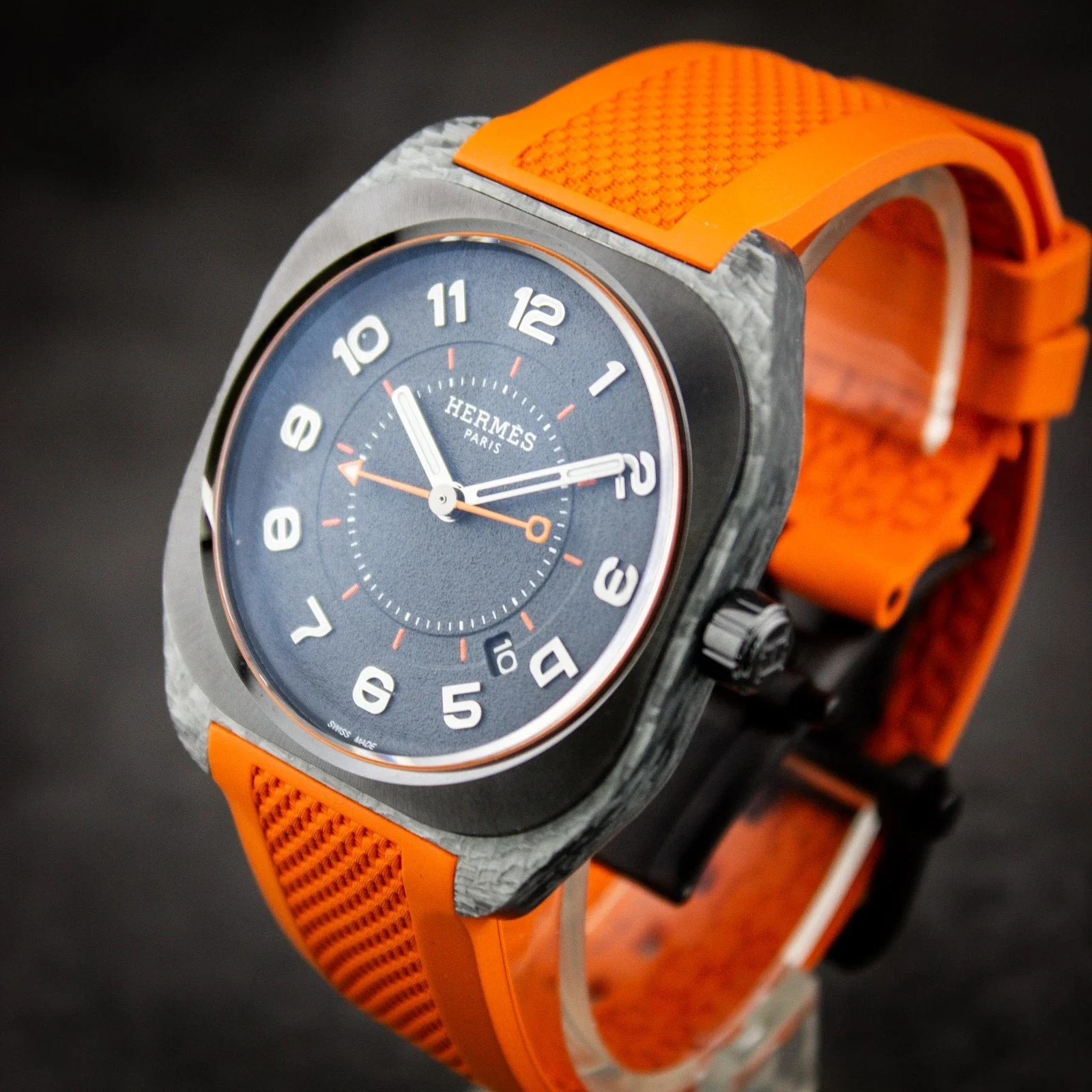 Auction: Hermès H08 Carbon Fiber / Ceramic / Black / Arabic