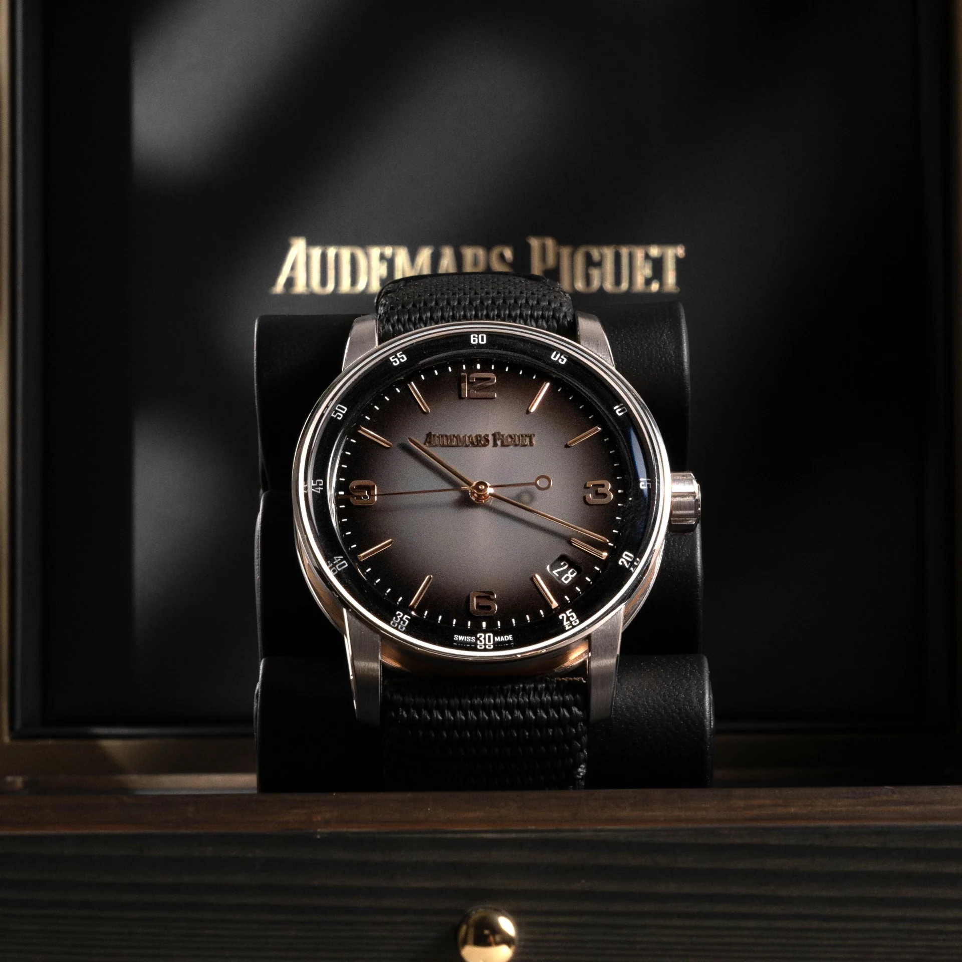 2022 Audemars Piguet CODE 11.59 Rose and White Gold / Smoked Gray / Arabic 15210CR.OO.A002KB.01