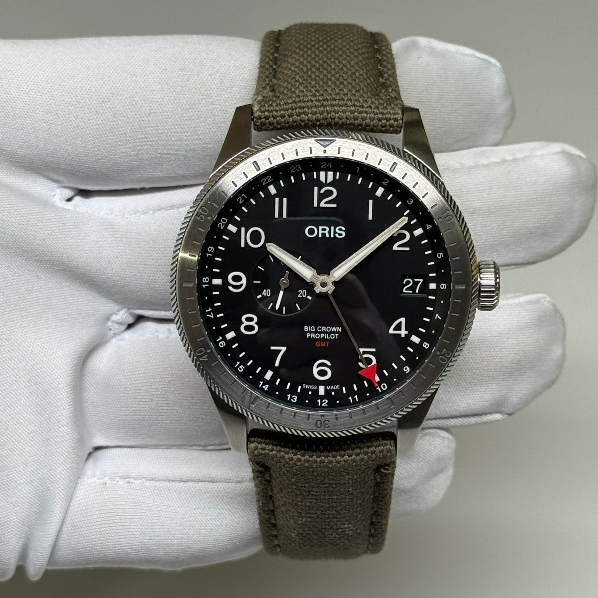 Oris Big Crown ProPilot Timer GMT 44 Steel / Black / Arabic / Strap 01 748 7756 4064-07 3 22 02LC