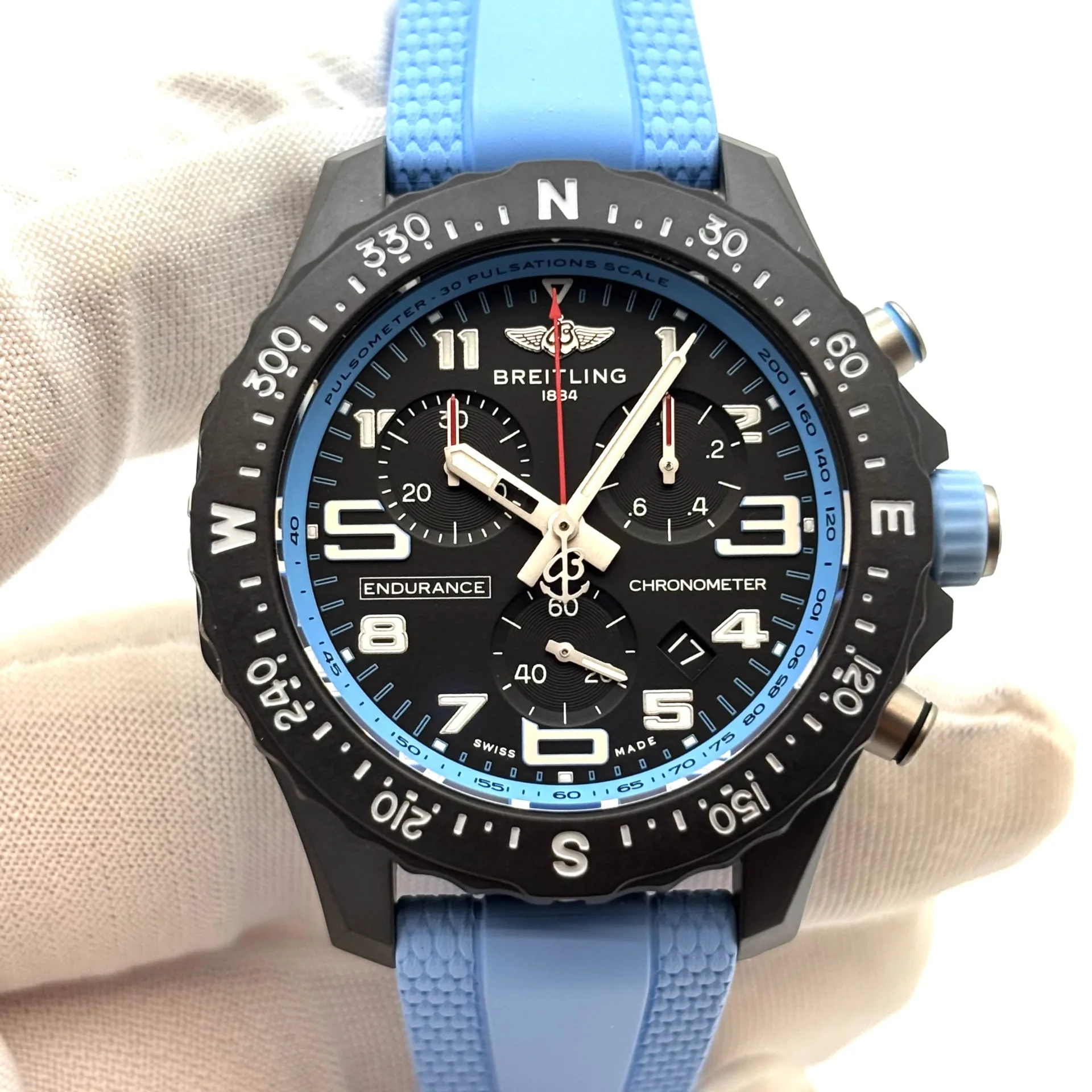 2025 Breitling Endurance Pro Turquoise 38 Breitlight / Black / Arabic / Strap X83310281B1S1