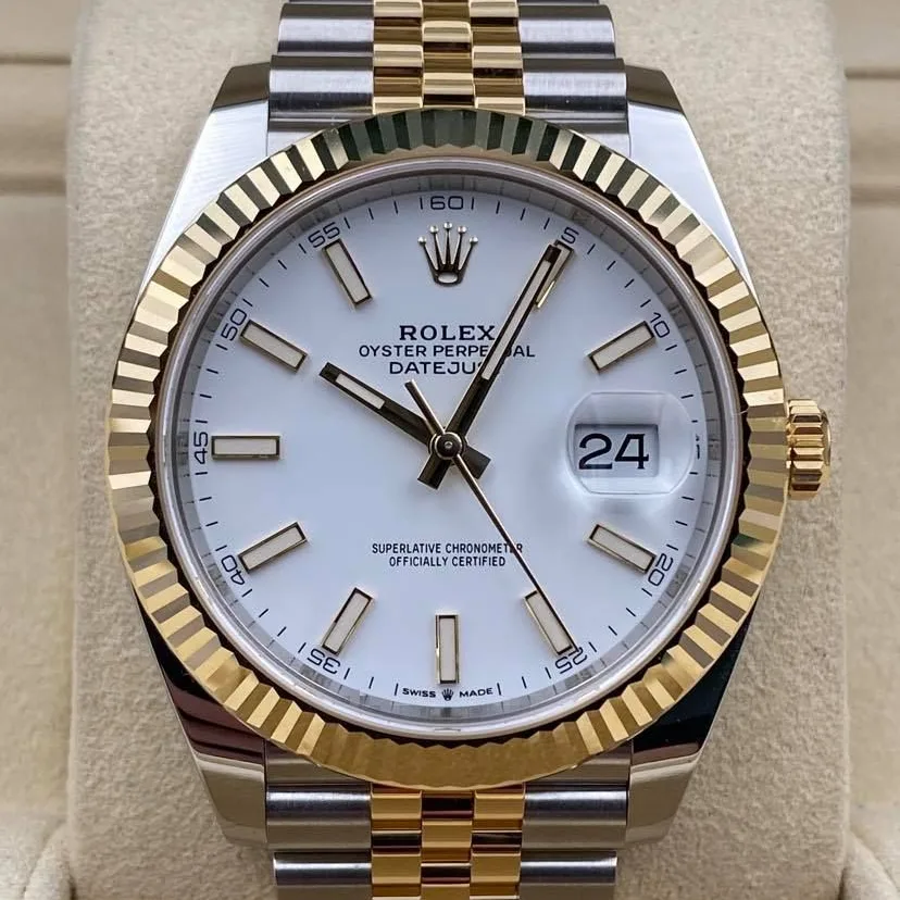 2022 Rolex Datejust 41 Two-Tone / Fluted / White / Jubilee 126333-0016 Listing Image 1