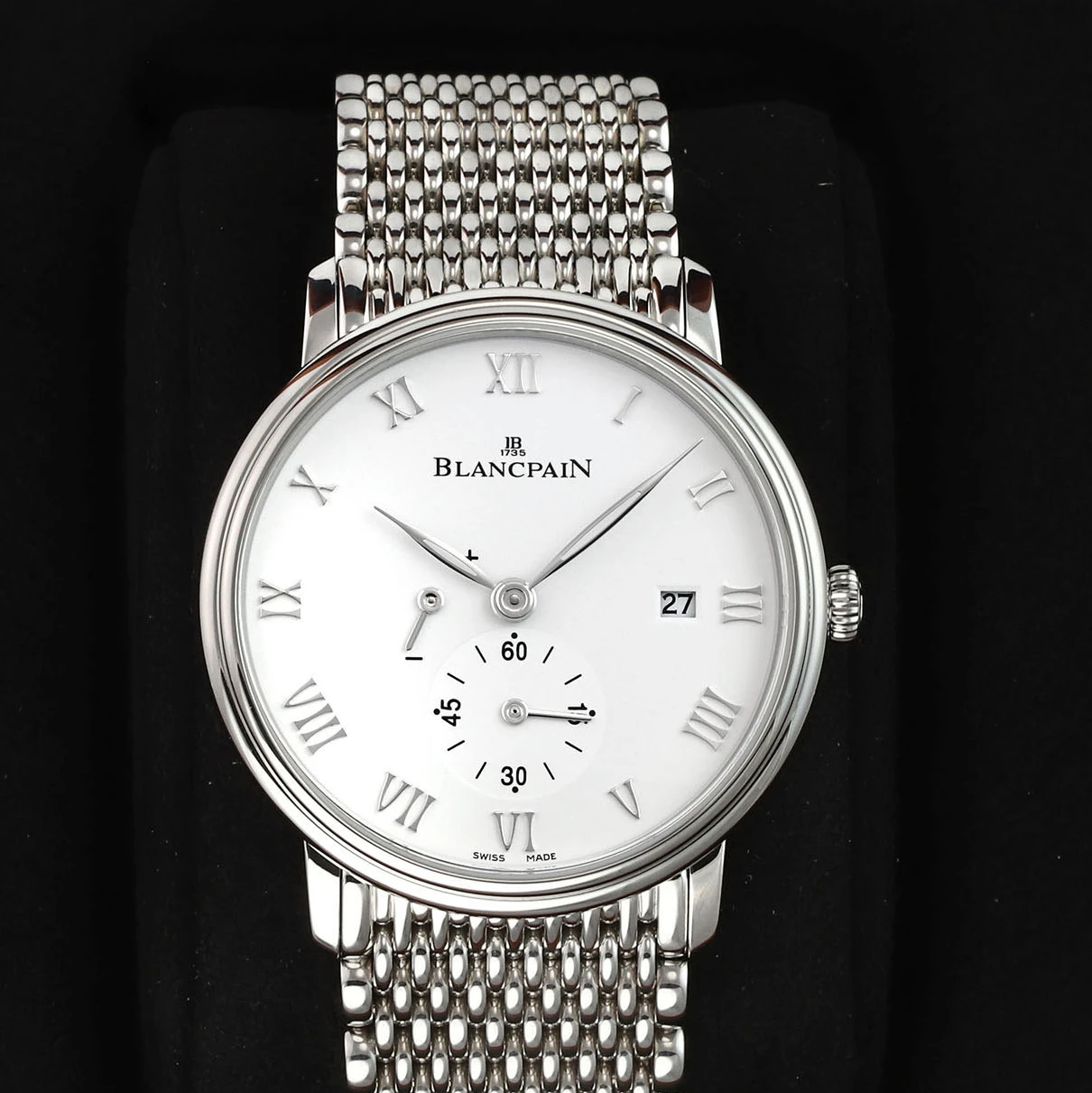 2025 Blancpain Villeret Ultraplate Steel / White / Roman / Bracelet 6651-1127-MMB