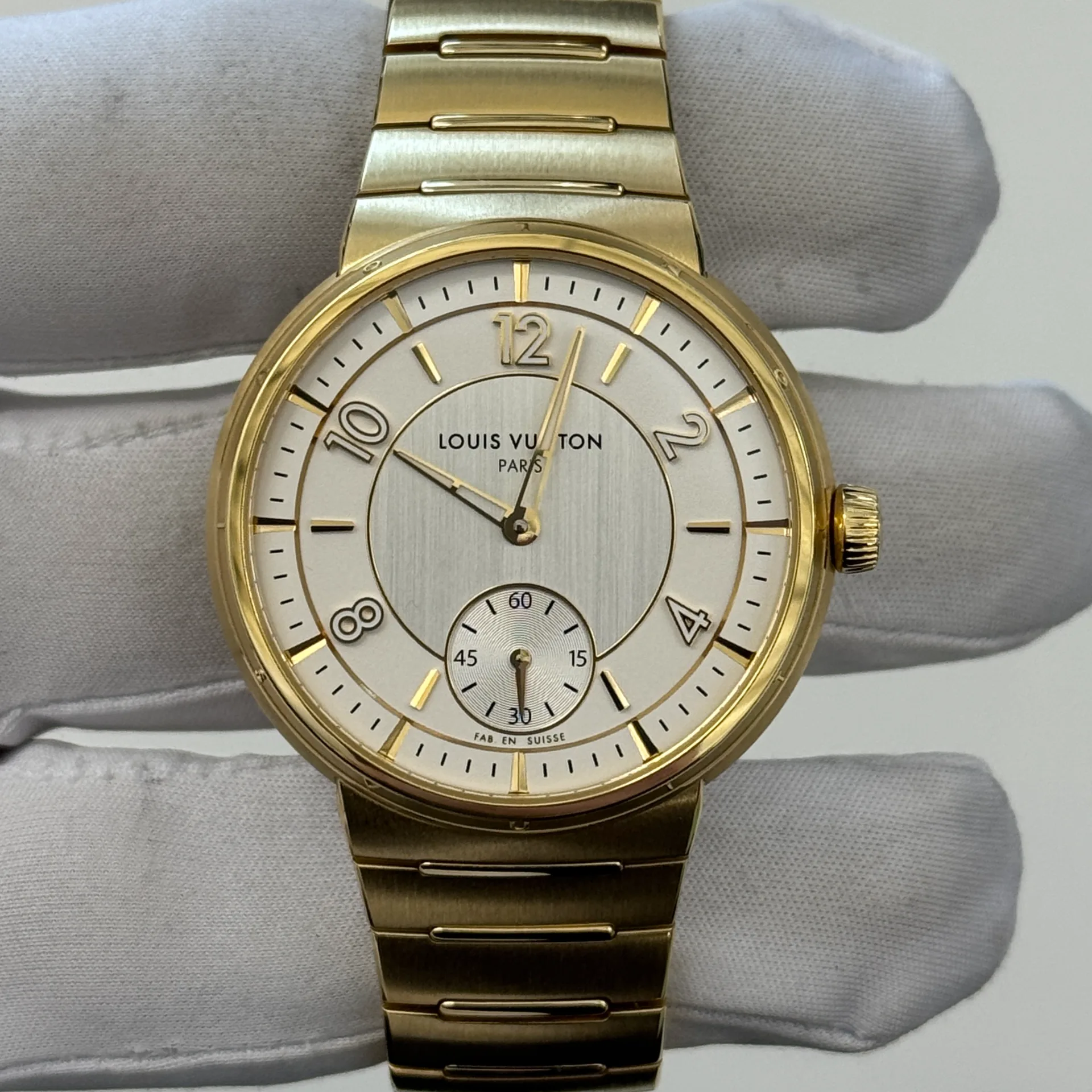 2024 Louis Vuitton Tambour Automatic Yellow Gold / Silver / Bracelet W1YG10