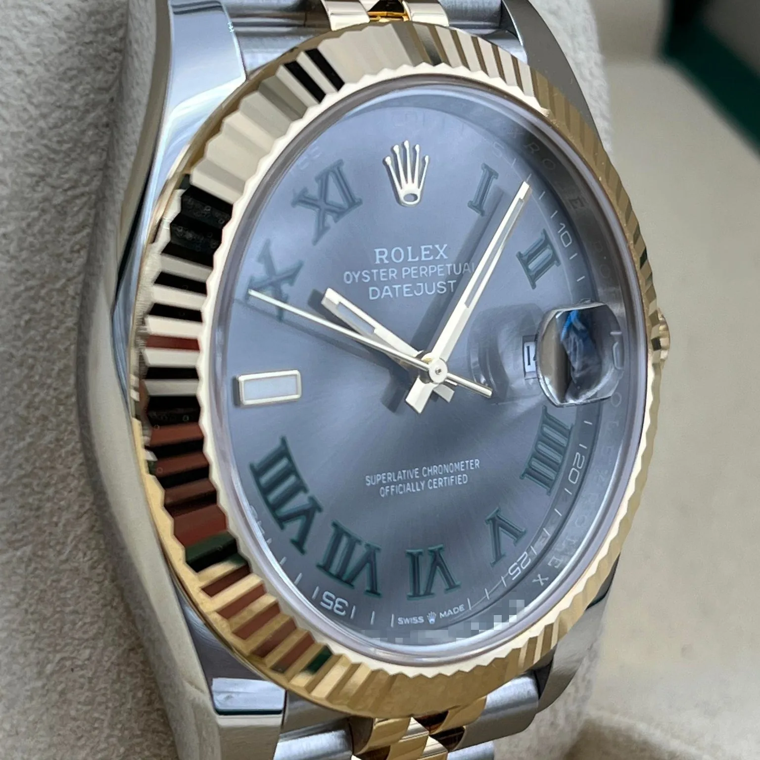2022 Rolex Datejust 41 Two-Tone "Wimbledon" / Fluted / Jubilee 126333-0020 Listing Image 3