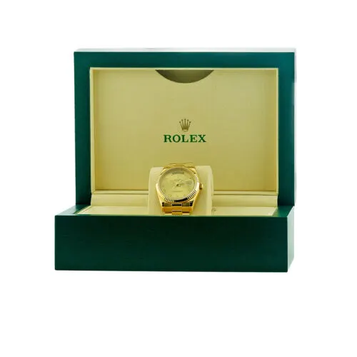 Rolex Day-Date 36 Yellow Gold / Fluted / Champagne / Roman / President 118238-0108 Listing Image 4