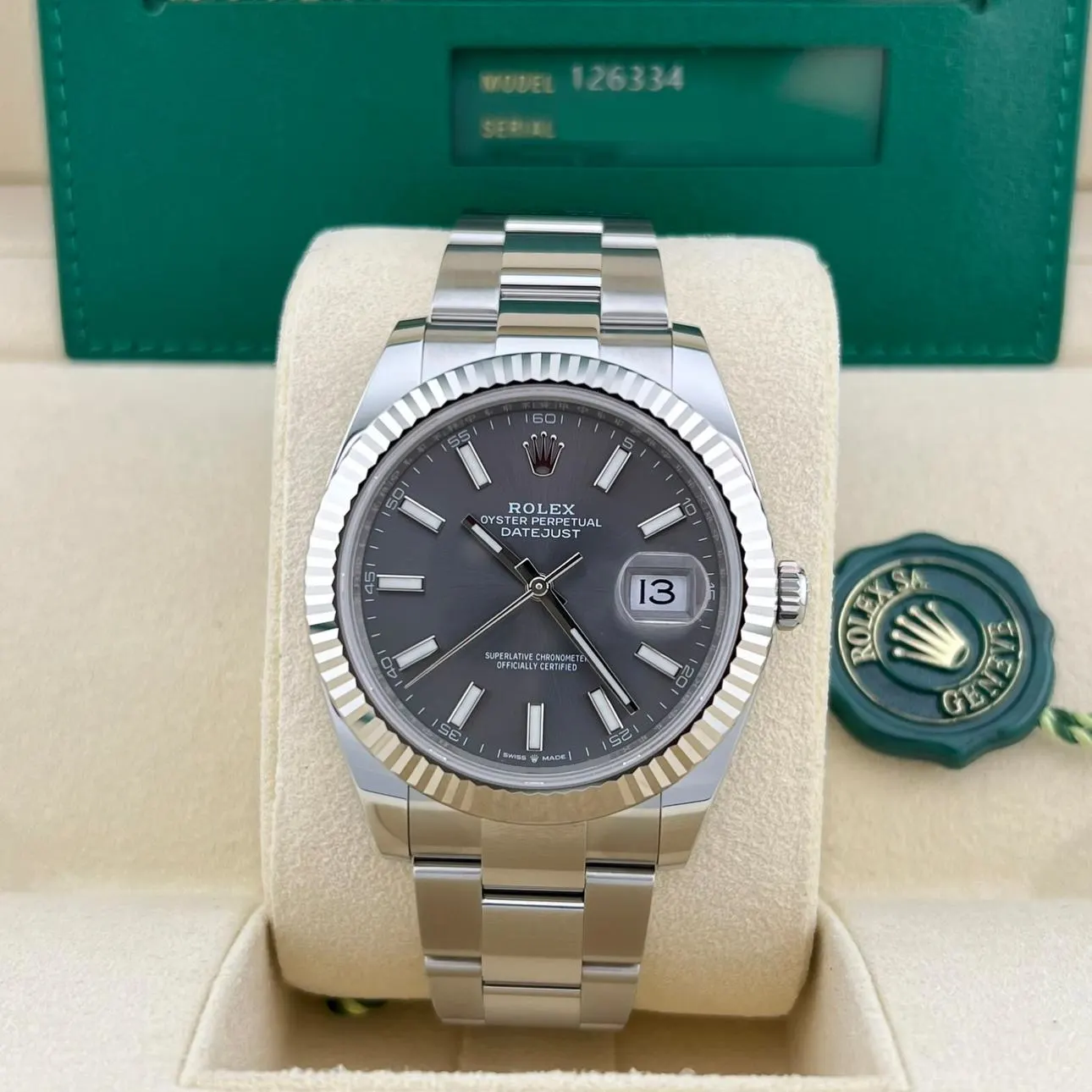 2020 Rolex Datejust 41 Steel / Fluted / Slate / Oyster 126334-0013 Listing Image 2
