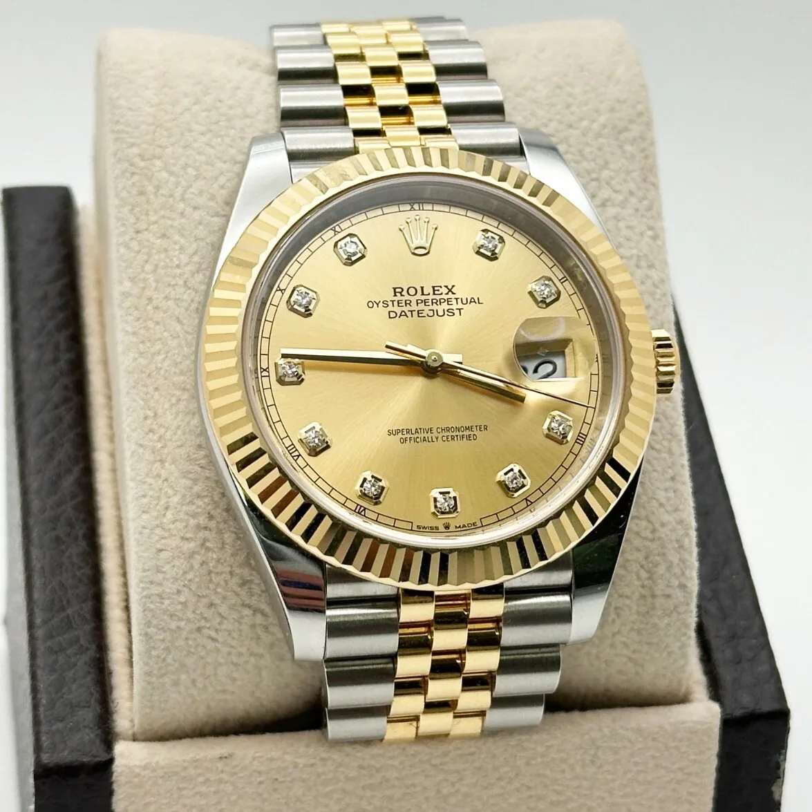 2024 Rolex Datejust 41 Two-Tone / Fluted / Champagne / Diamond-Set / Jubilee 126333-0012 Listing Image