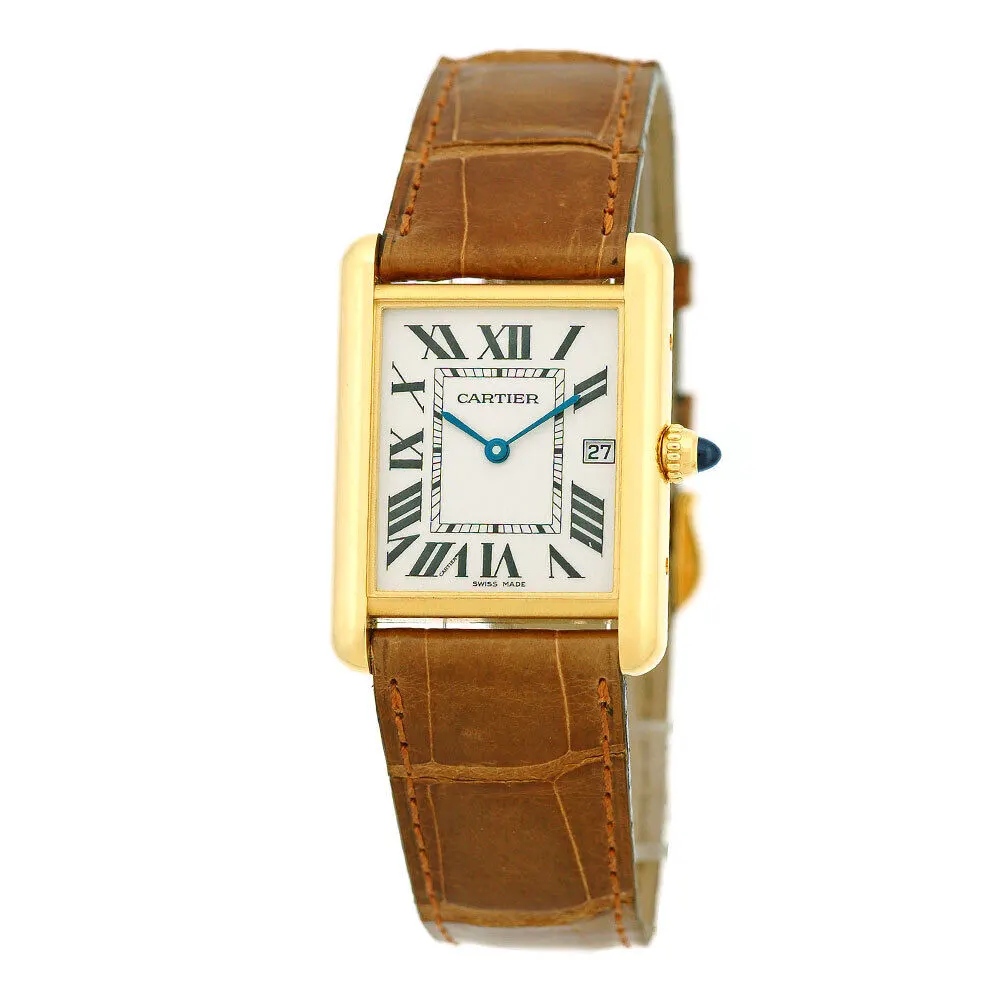 Cartier Tank Louis Large Yellow Gold / Silvered / Roman / Strap W1529756 Listing Image 1