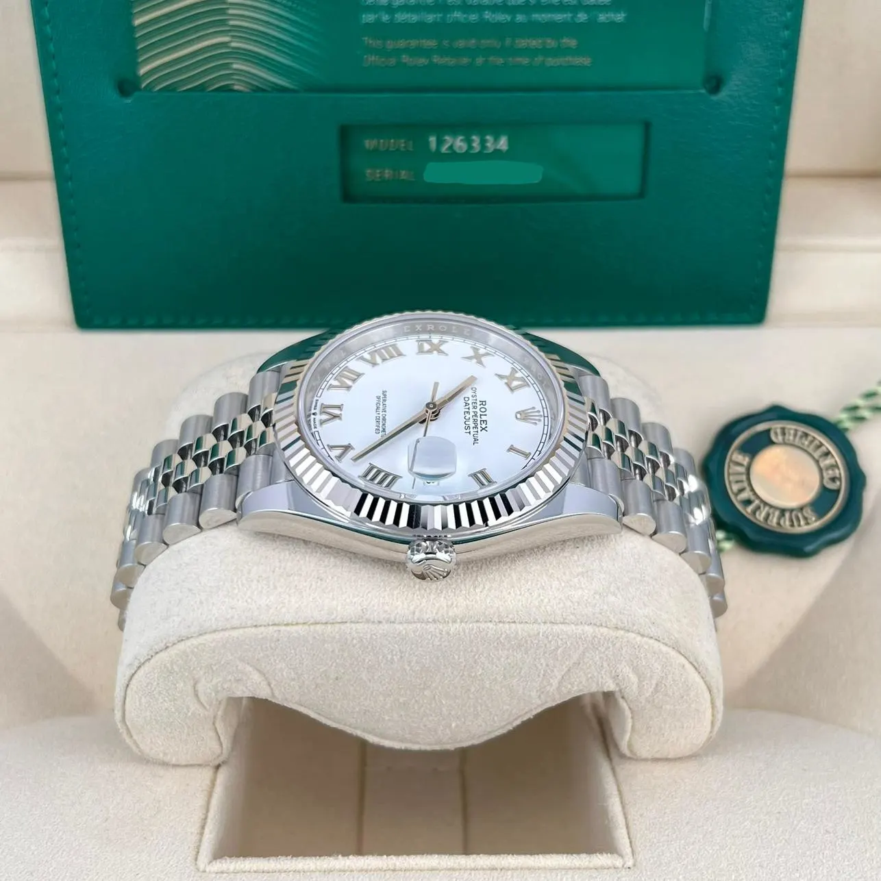 2020 Rolex Datejust 41 Fluted / White / Roman / Jubilee 126334-0024 Listing Image 3