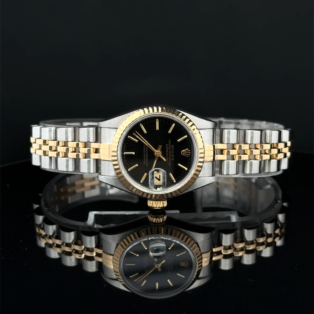 Auction: 2000 Rolex Datejust 26 Two-Tone / Fluted / Black