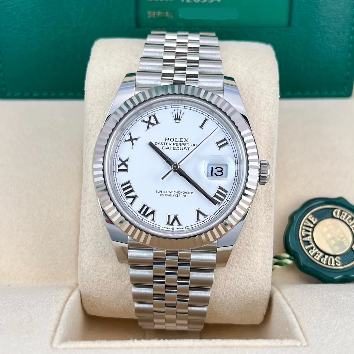 2020 Rolex Datejust 41 Fluted / White / Roman / Jubilee 126334-0024 Listing Image 2