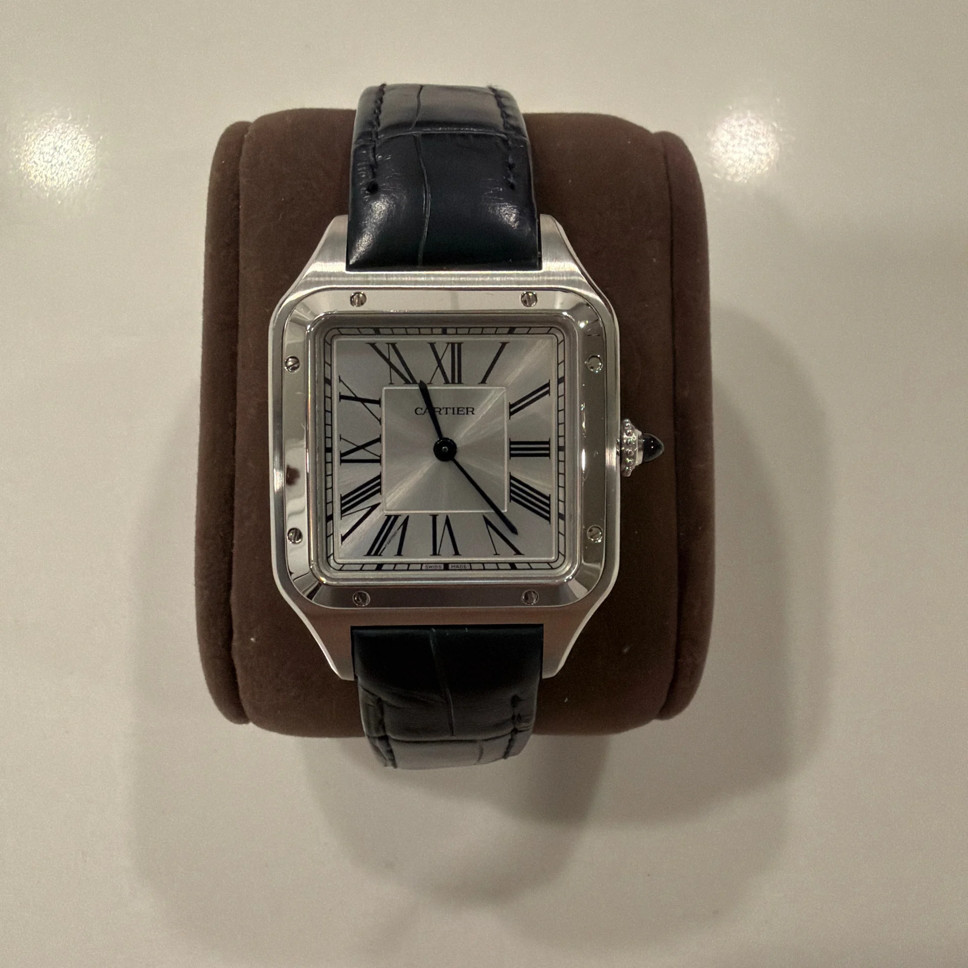 2025 Cartier Santos-Dumont XL Steel / Silvered / Roman / Strap WSSA0032