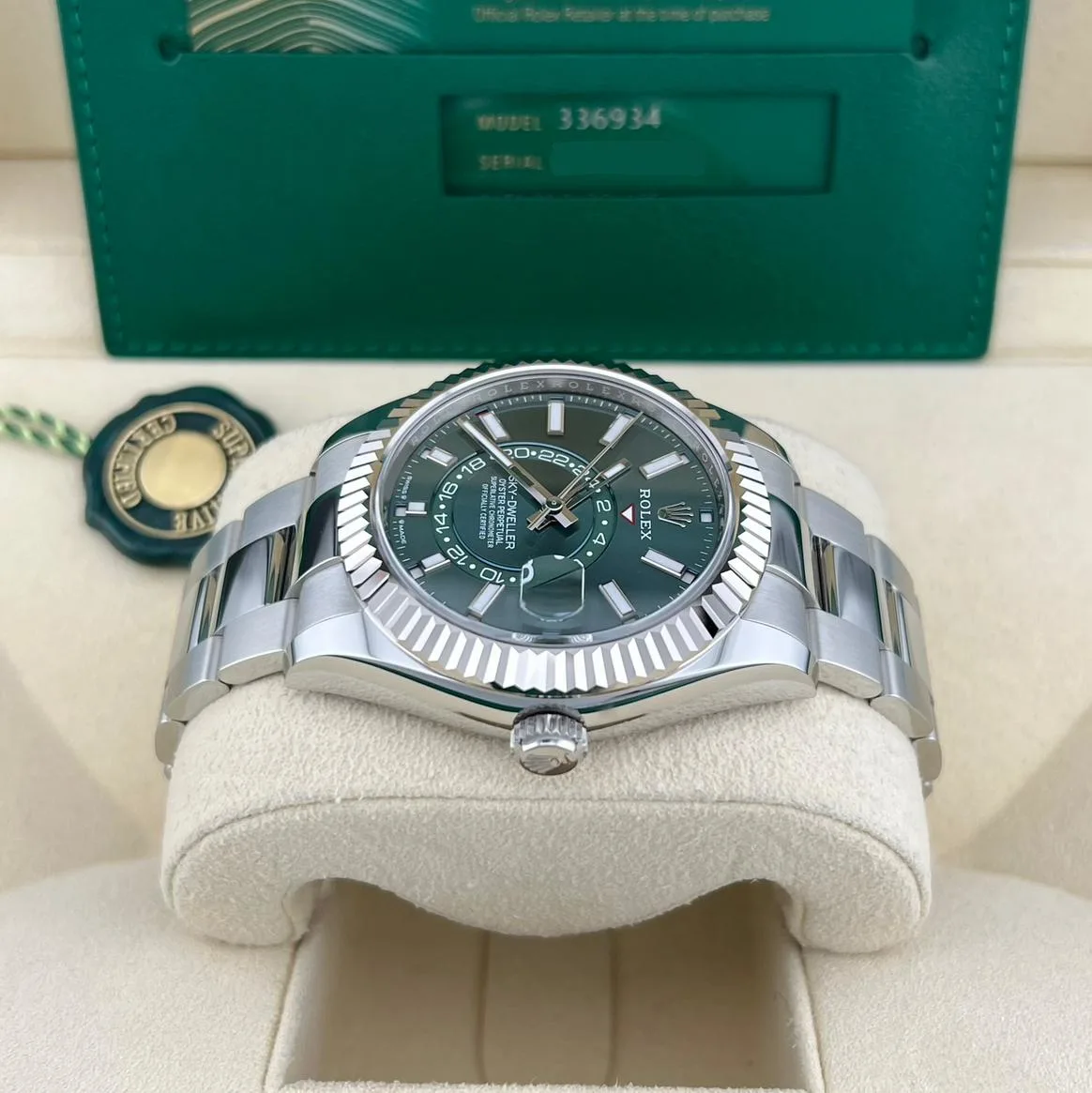 2024 Rolex Sky-Dweller 42 Steel / Fluted / Green / Oyster 336934-0001 Listing Image 3