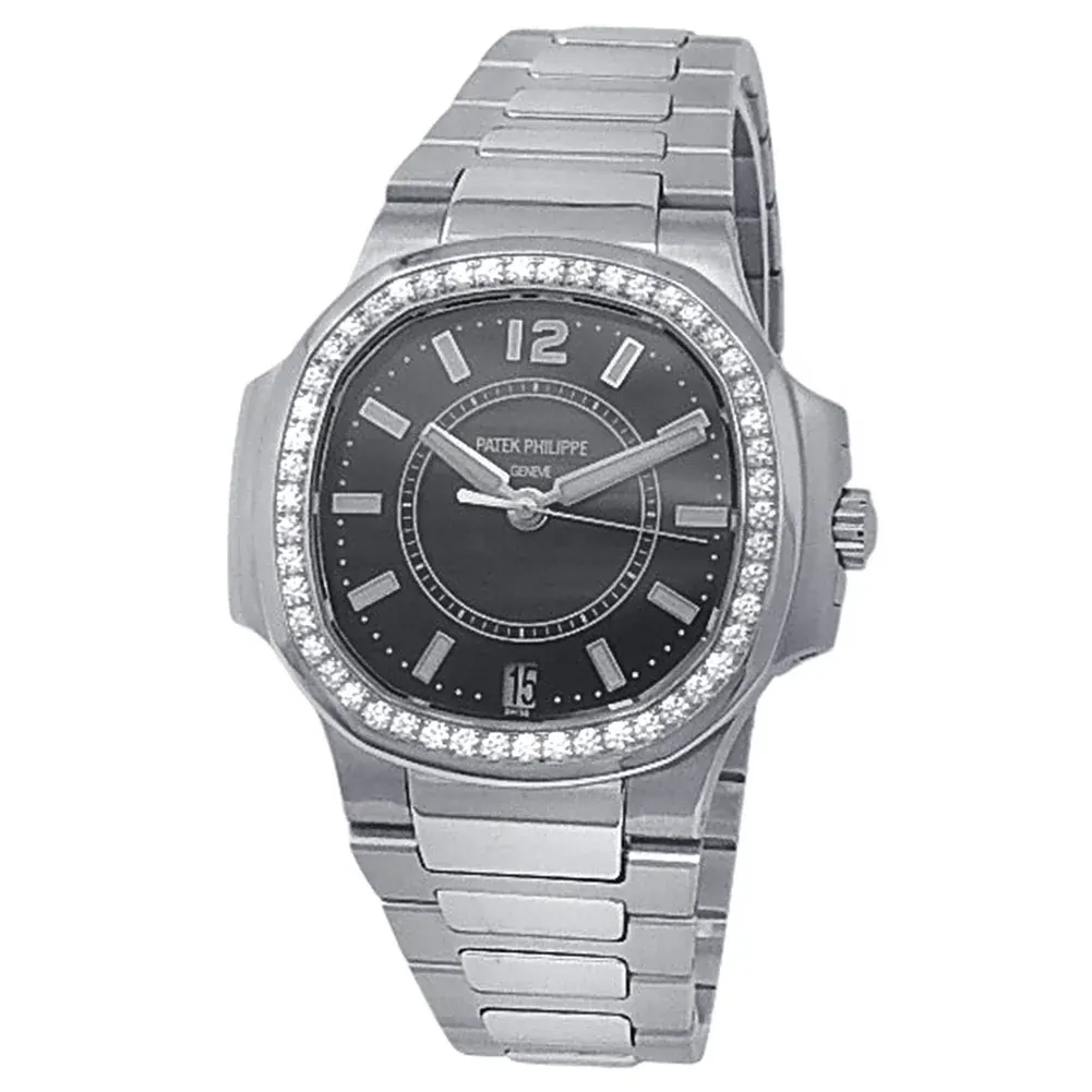 2012 Patek Philippe Nautilus Steel / Diamond-Set / Black / Arabic / Bracelet 7008/1A-010