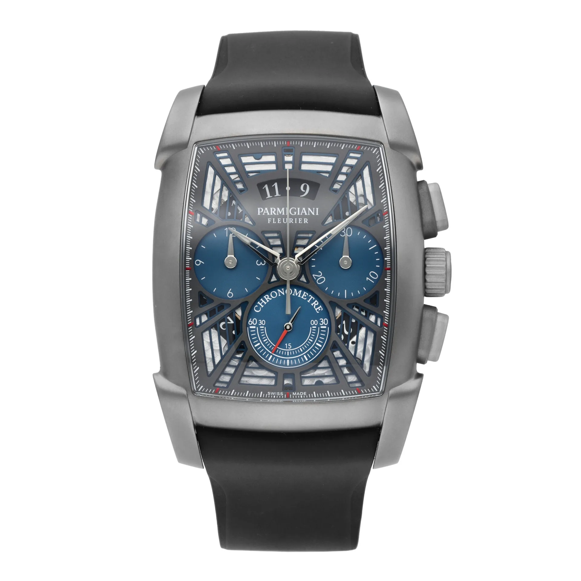2025 Parmigiani Fleurier Kalpa Kalpagraphe Chronometer Titanium / Skeletonized/Blue / Strap PFC193-3042500-X01442