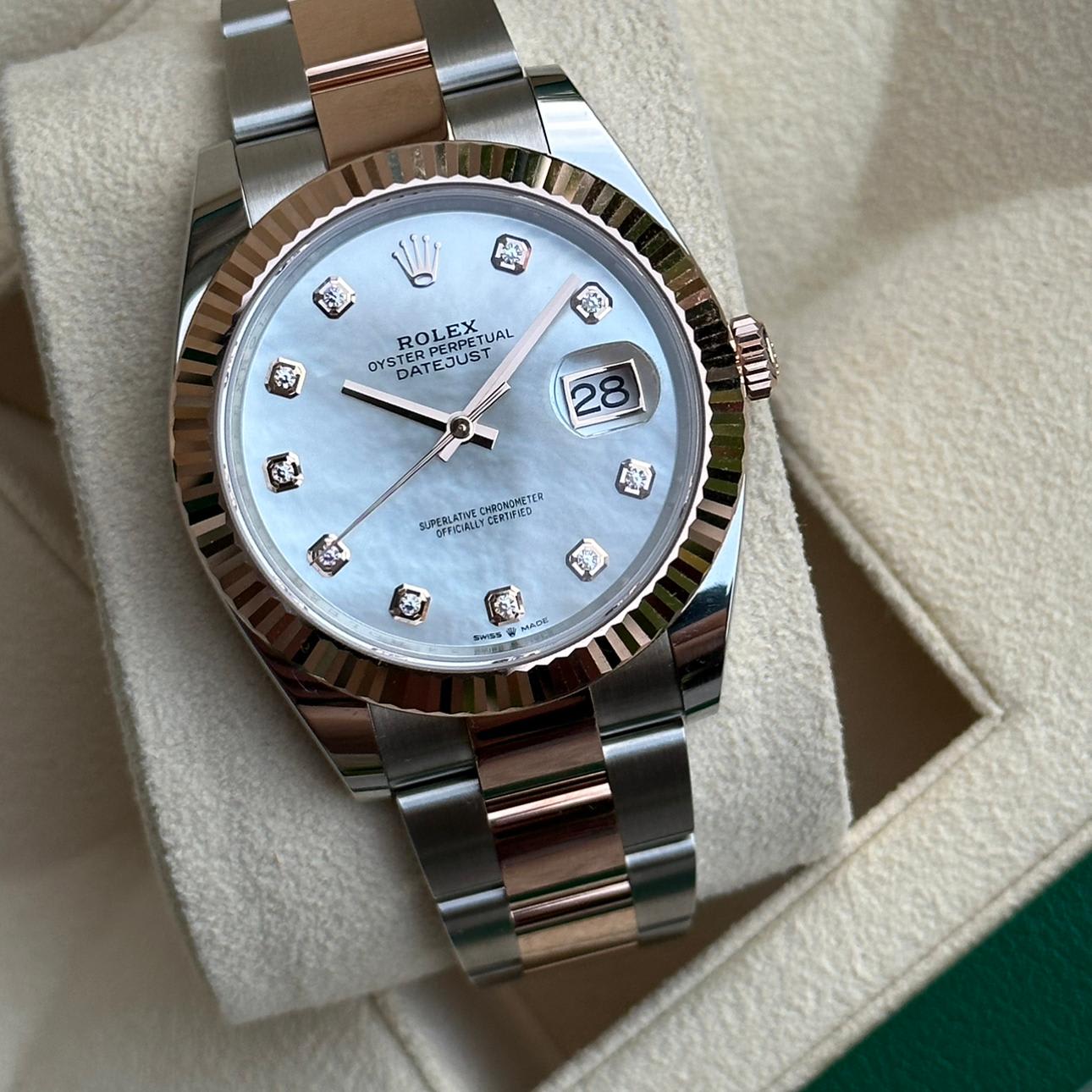 Rolex Datejust 41 Steel & Everose Gold Mop Diamond Dial