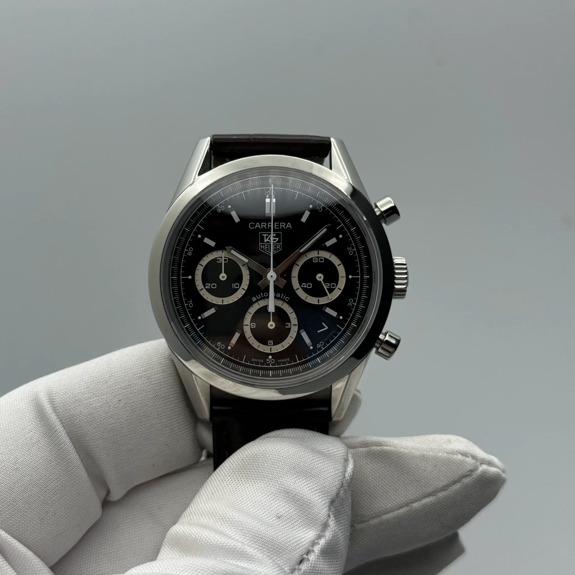 Tag Heuer Carrera Chronograph Steel Black Strap