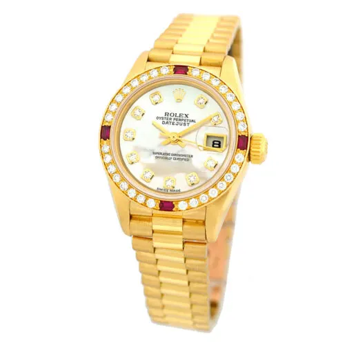 Rolex Lady-Datejust Yellow Gold / Gem-Set / MOP / Diamond-Set / President 79068 Listing Image 1