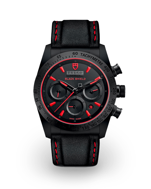 Tudor Fastrider Black Shield Ceramic / Black and Red / Strap