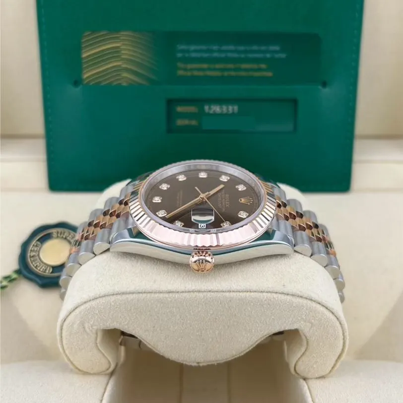 2023 Rolex Datejust 41 Two-Tone / Fluted / Chocolate / Diamond-Set / Jubilee 126331-0004 Listing Image 4