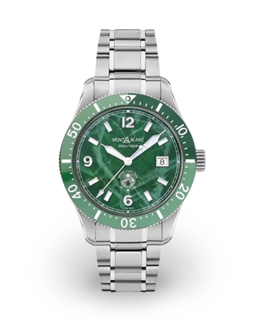 Montblanc 1858 Iced Sea Automatic Date / Green MB129373  Model Image