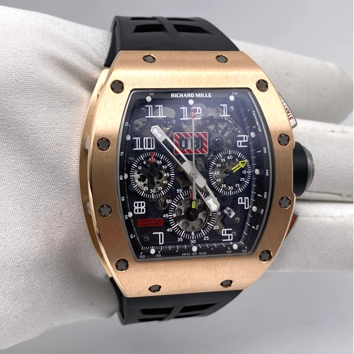 Richard Mille RM011 Felipe Massa Flyback Chronograph Rose Gold / Skeletonized / Rubber RM011 Listing Image 1
