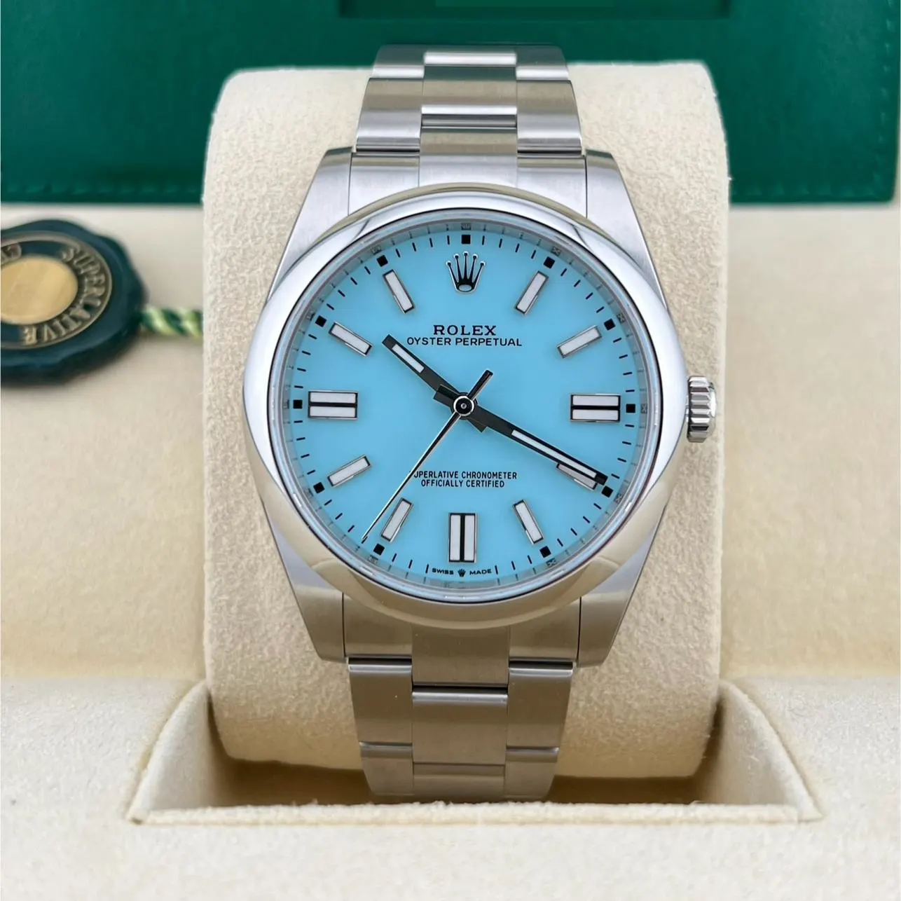2021 Rolex Oyster Perpetual 41 Tiffany Turquoise 124300-0006 Listing Image 2