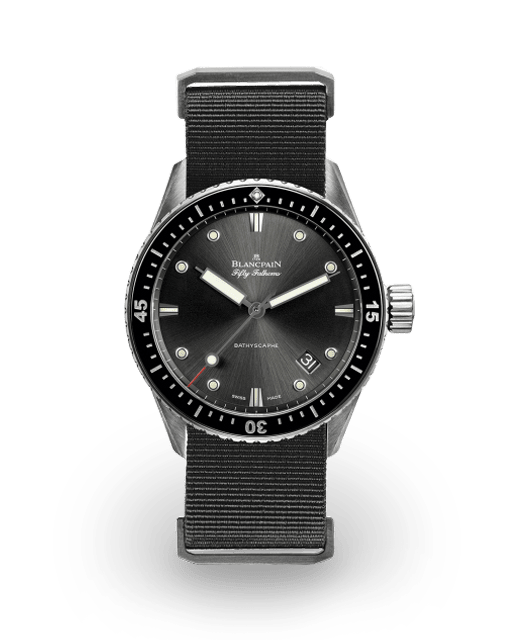 Blancpain Fifty Fathoms Bathyscaphe Stainless Steel Grey Grey Nato  5000-1110-NABA