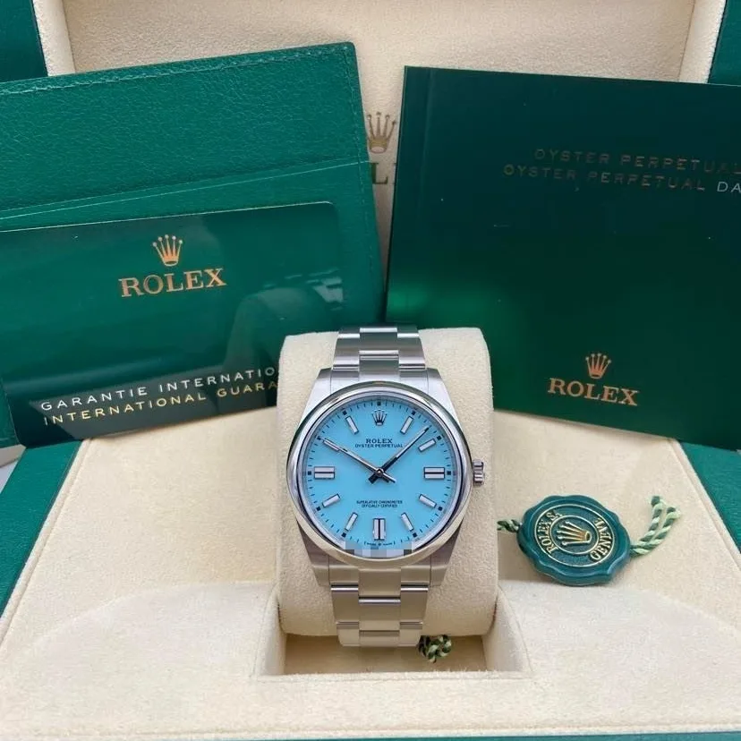 2022 Rolex Oyster Perpetual 41 Tiffany Turquoise 124300-0006 Listing Image 5