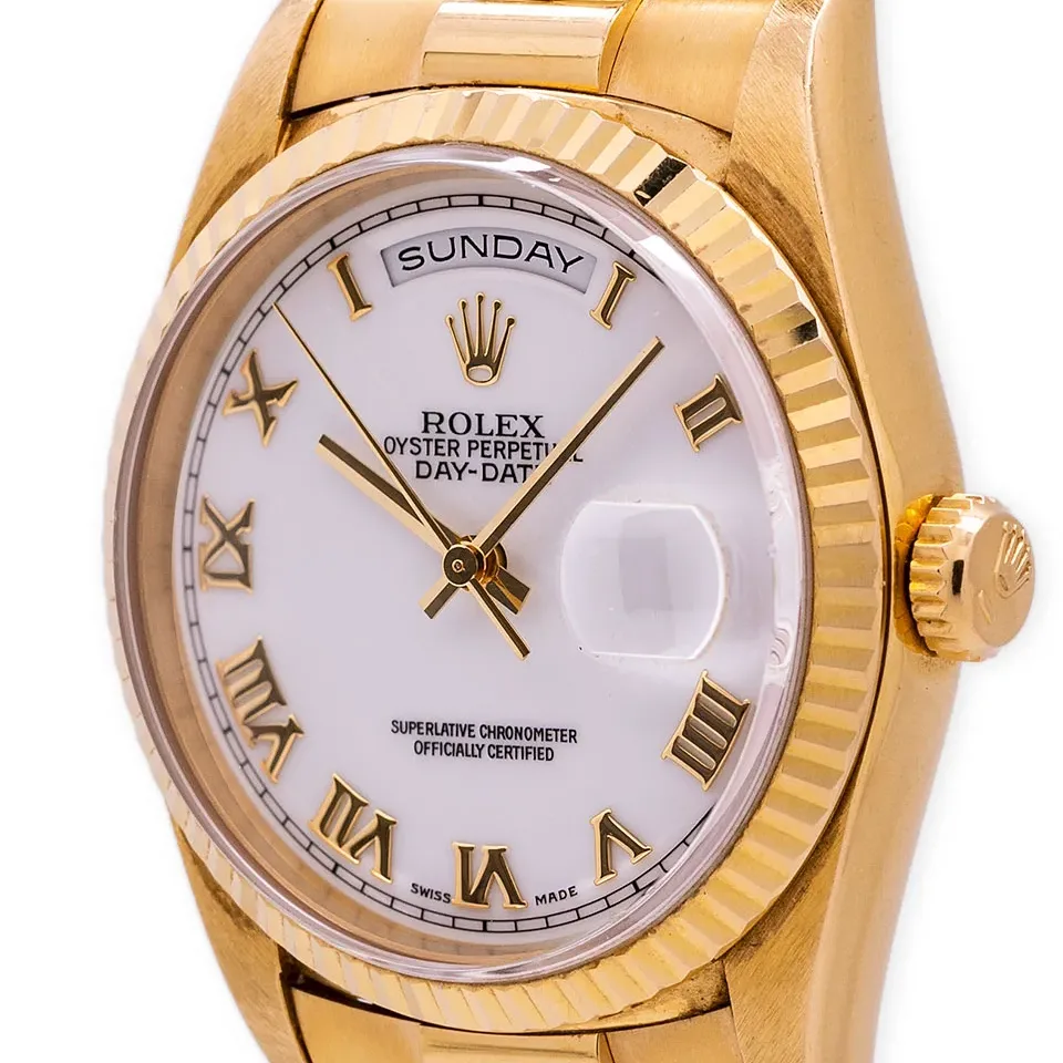 1997 Rolex Day-Date Yellow Gold / White / Roman / President 18238 Listing Image 2