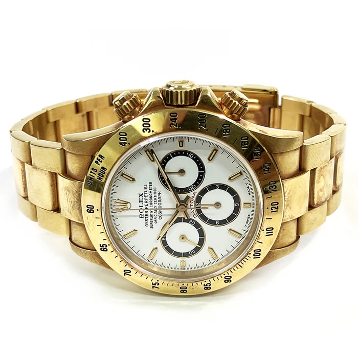 Rolex 16528 Daytona Zenith Oro Rolex Daytona Yellow Gold White