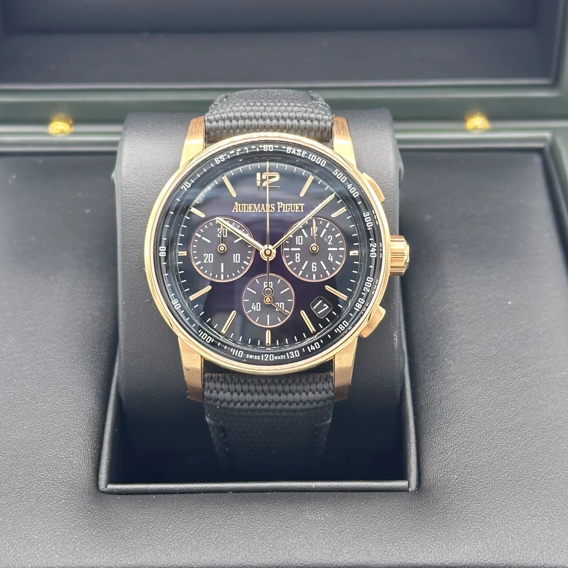 2022 Audemars Piguet CODE 11.59 Chronograph 41 Rose Gold / Smoked Purple / Arabic / Strap 26393OR.OO.A002KB.02