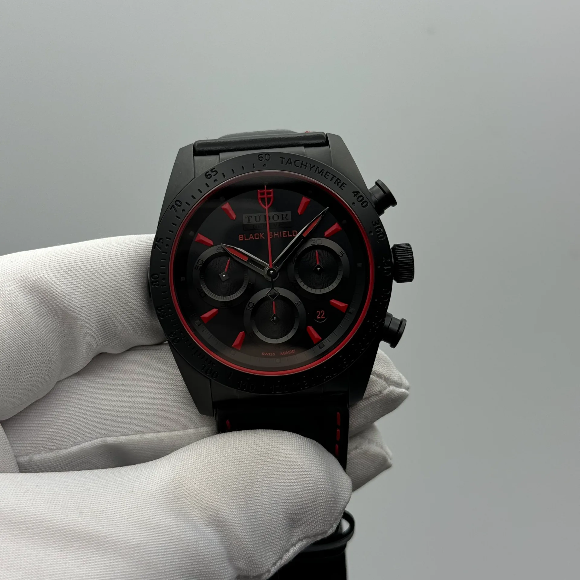 2015 Tudor Fastrider Black Shield Ceramic Black and Red Strap  M42000CR-0002