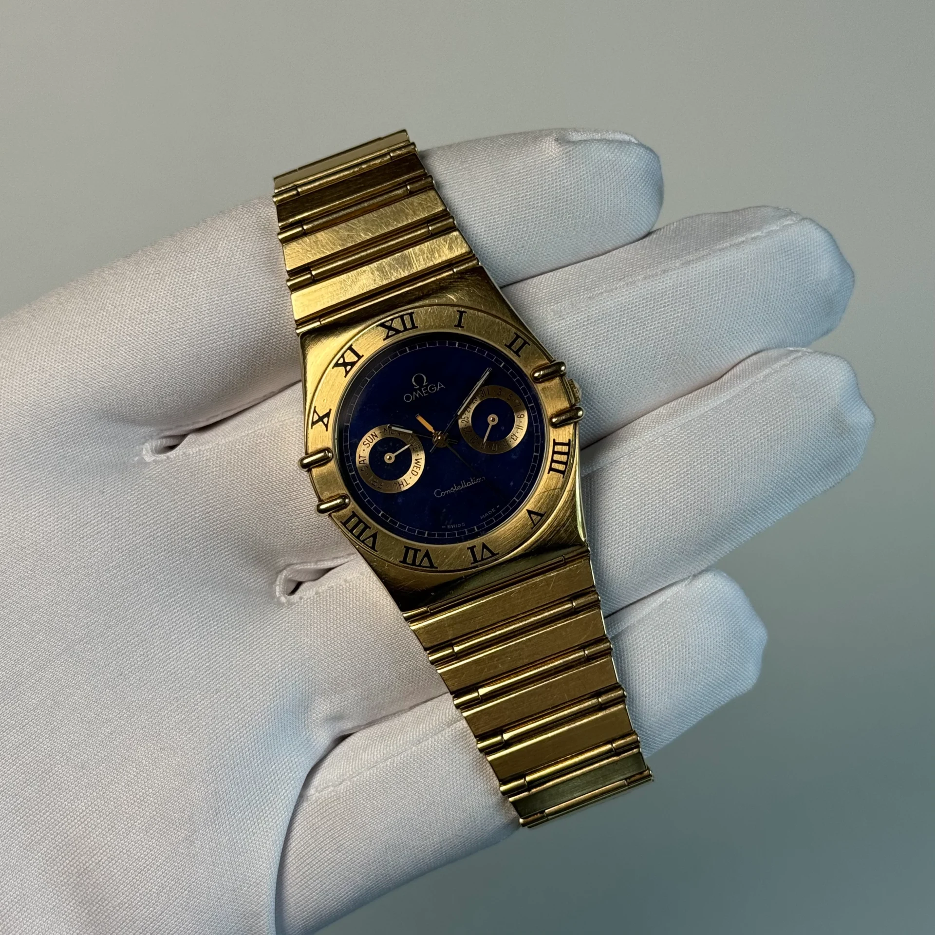 Omega Constellation Day Date Yellow Gold Lapis Lazuli BA396.1070