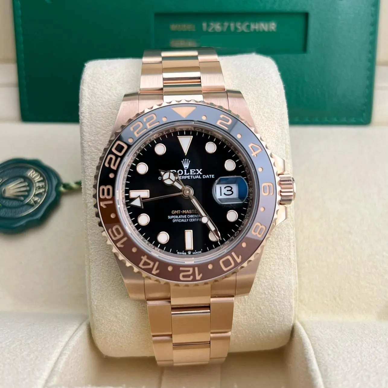 2024 Rolex GMT Master II Rose Gold 126715CHNR 0001 Watch Trading Co. Powered By Bezel