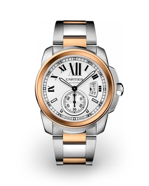 Cartier Calibre de Cartier 42 Two-Tone / Silvered / Roman / Bracelet W7100036  Model Image