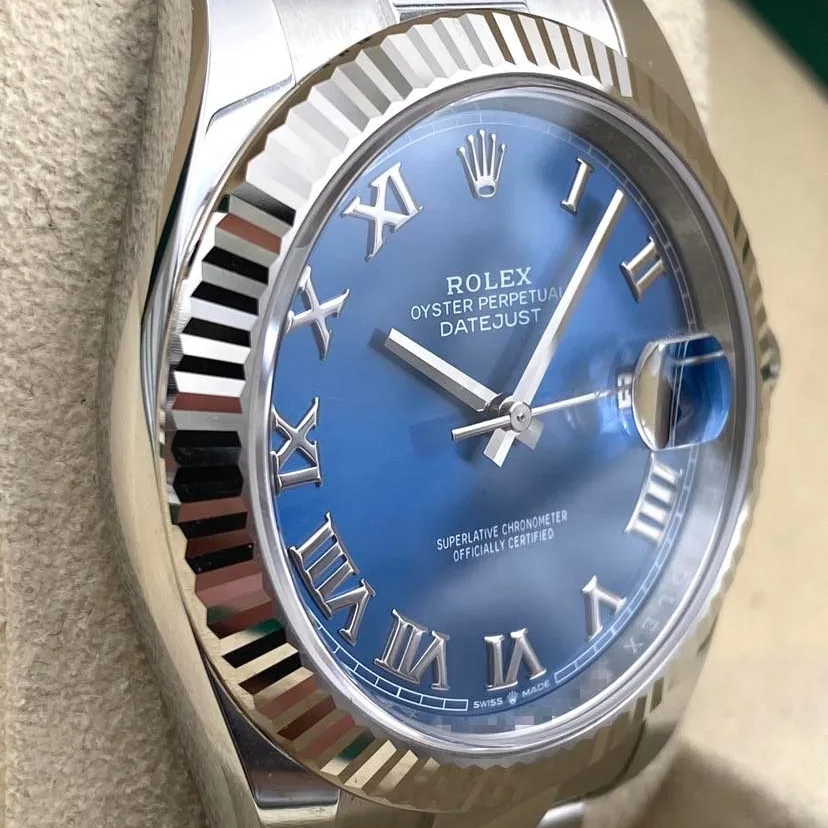 2022 Rolex Datejust 41 Fluted / Blue / Roman / Oyster 126334-0025 Listing Image 3