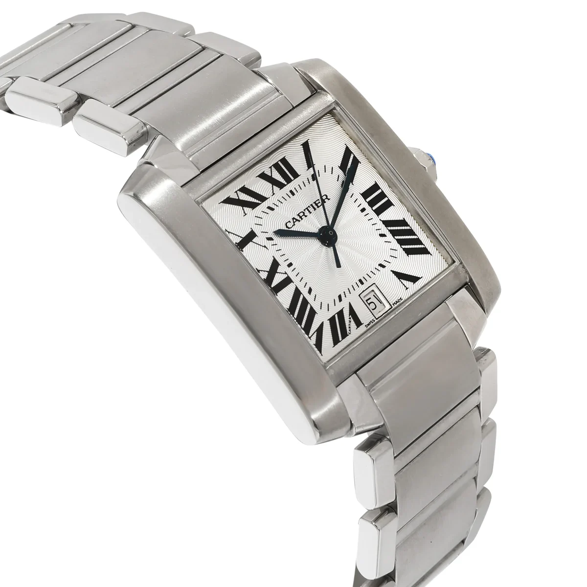 Cartier Tank Française Steel / Silvered / Roman / Bracelet W51002Q3 Listing Image 3