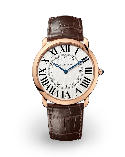 Cartier Ronde Louis Cartier 42 Rose Gold / Silvered / Roman / Strap W6801004  Model Image