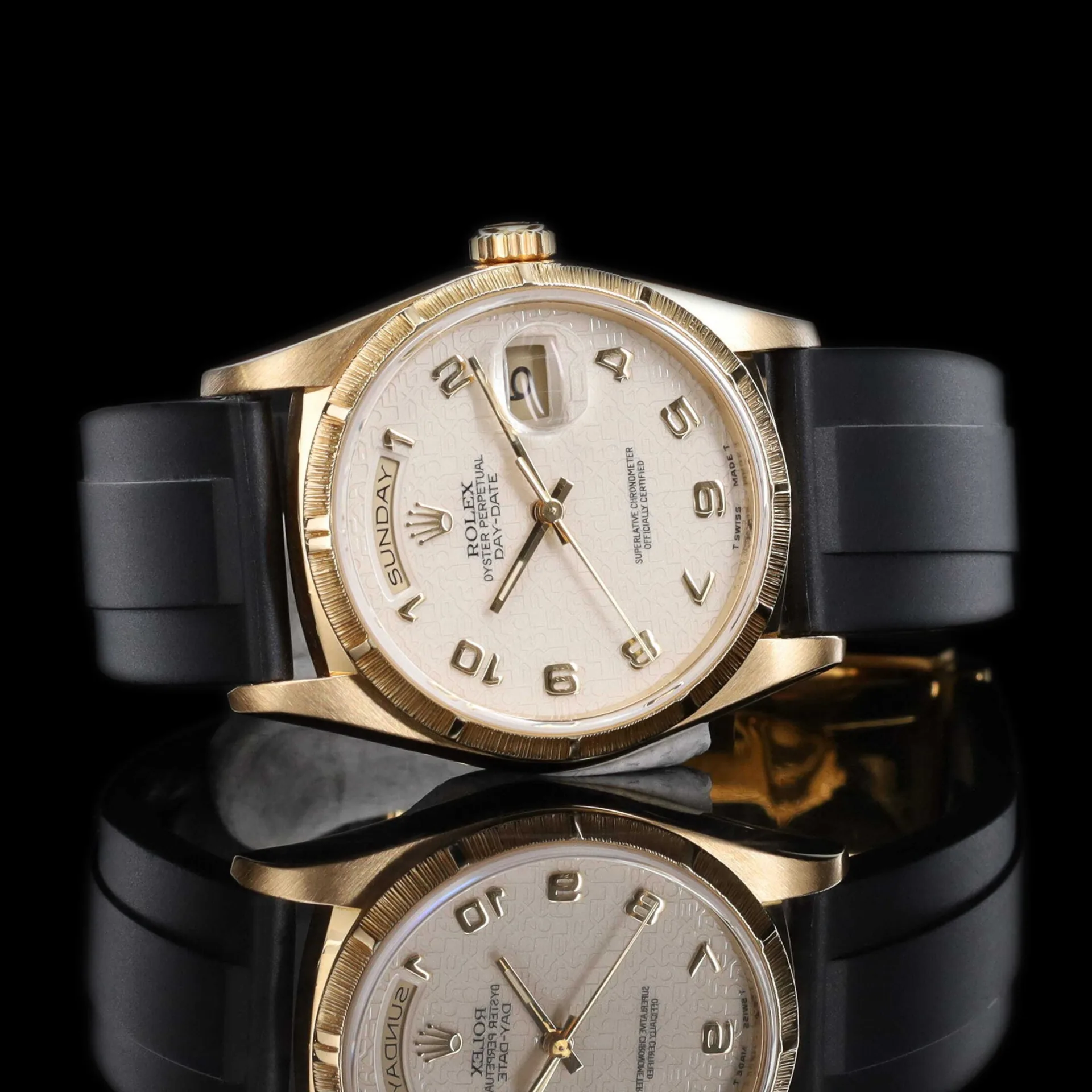 1995 Rolex Day-Date 36 Yellow Gold / Bark / Champagne / Arabic 18248