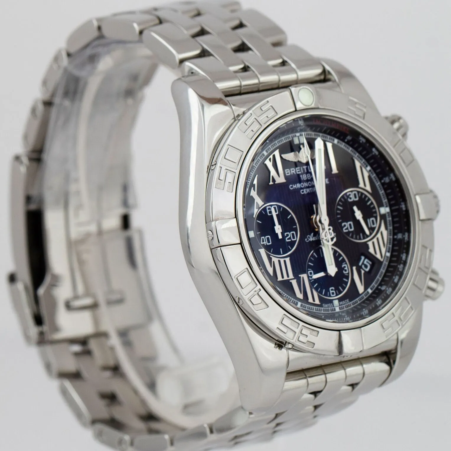 Breitling Chronomat 44 Chronograph Stainless Steel / Black / Roman / Bracelet AB0110 Listing Image 3