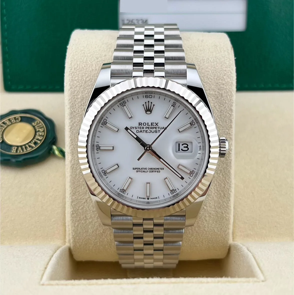 2019 Rolex Datejust 41 Fluted / White / Jubilee 126334-0010 Listing Image 2