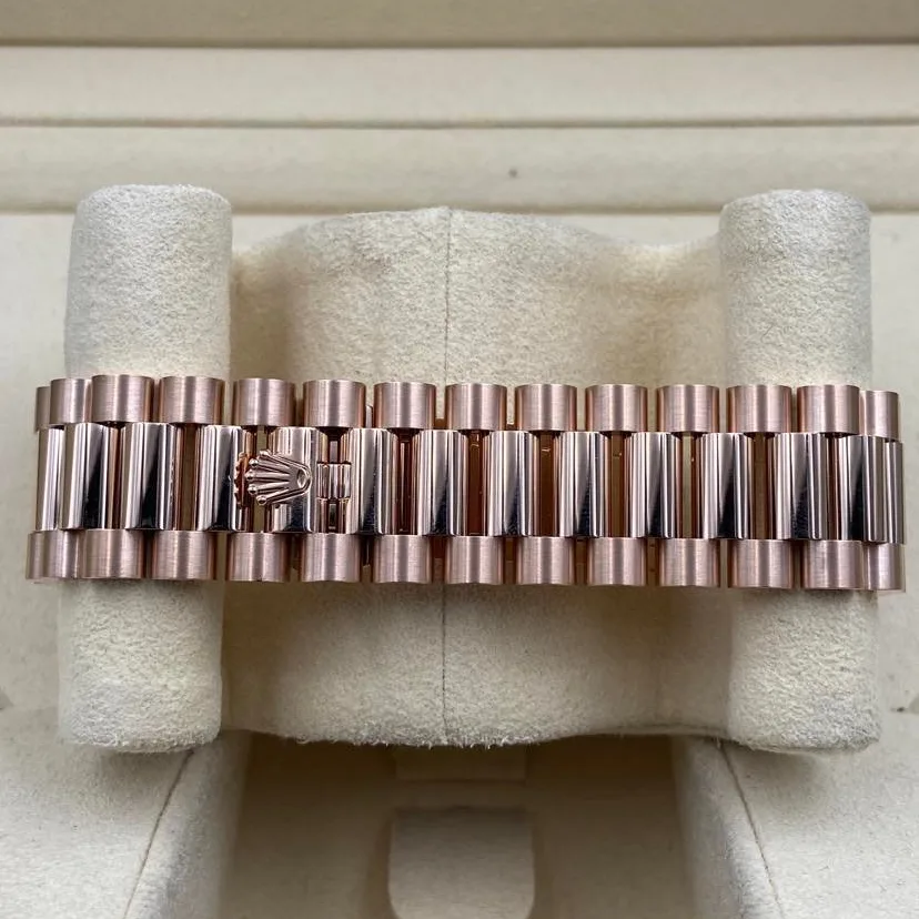 2022 Rolex Day-Date 40 Rose Gold / Fluted / Chocolate / Baguette-Diamond Set 228235-0003 Listing Image 4