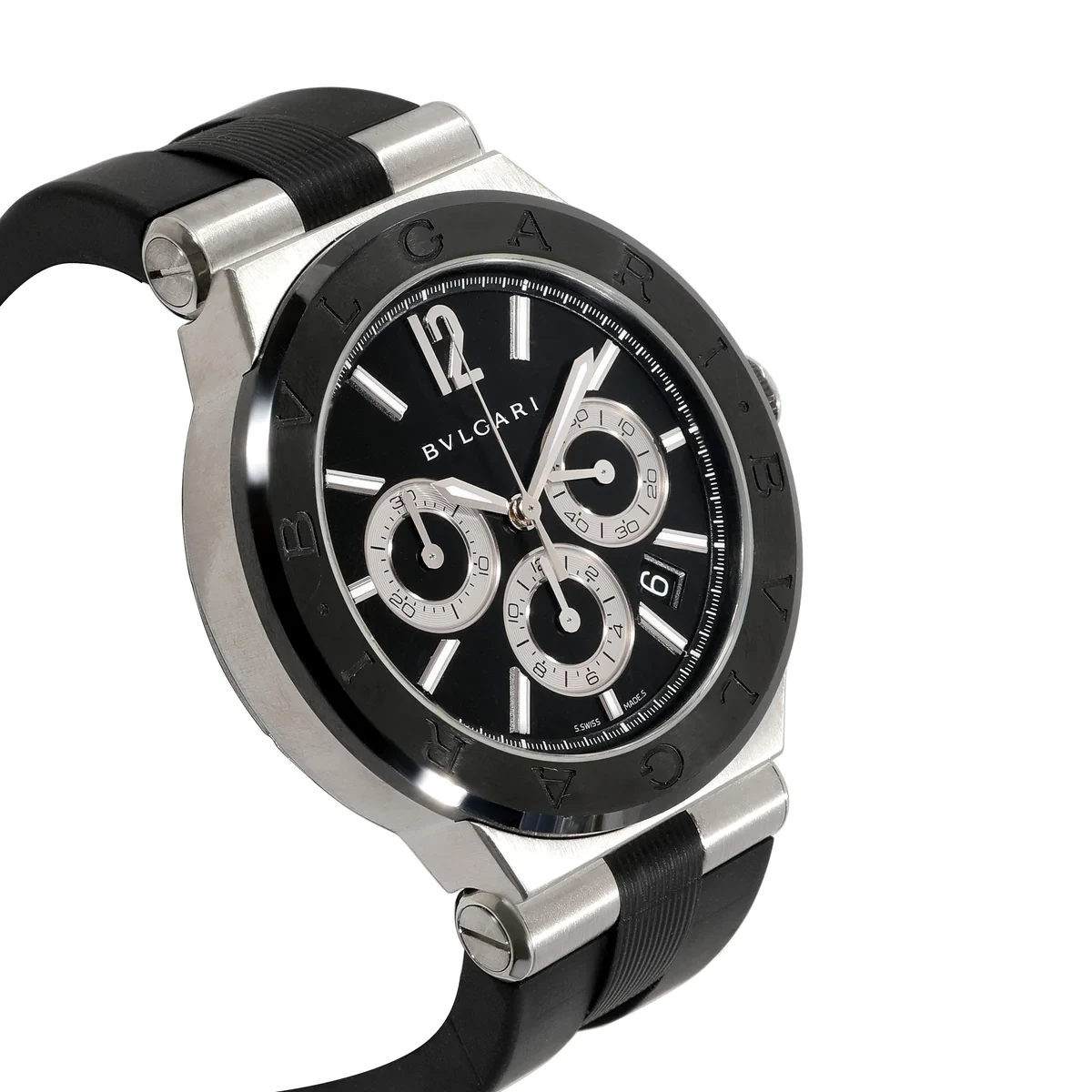 Bvlgari Diagono 42 Steel / Ceramic / Black / Arabic / Strap DG42SCCH  Listing Image 3
