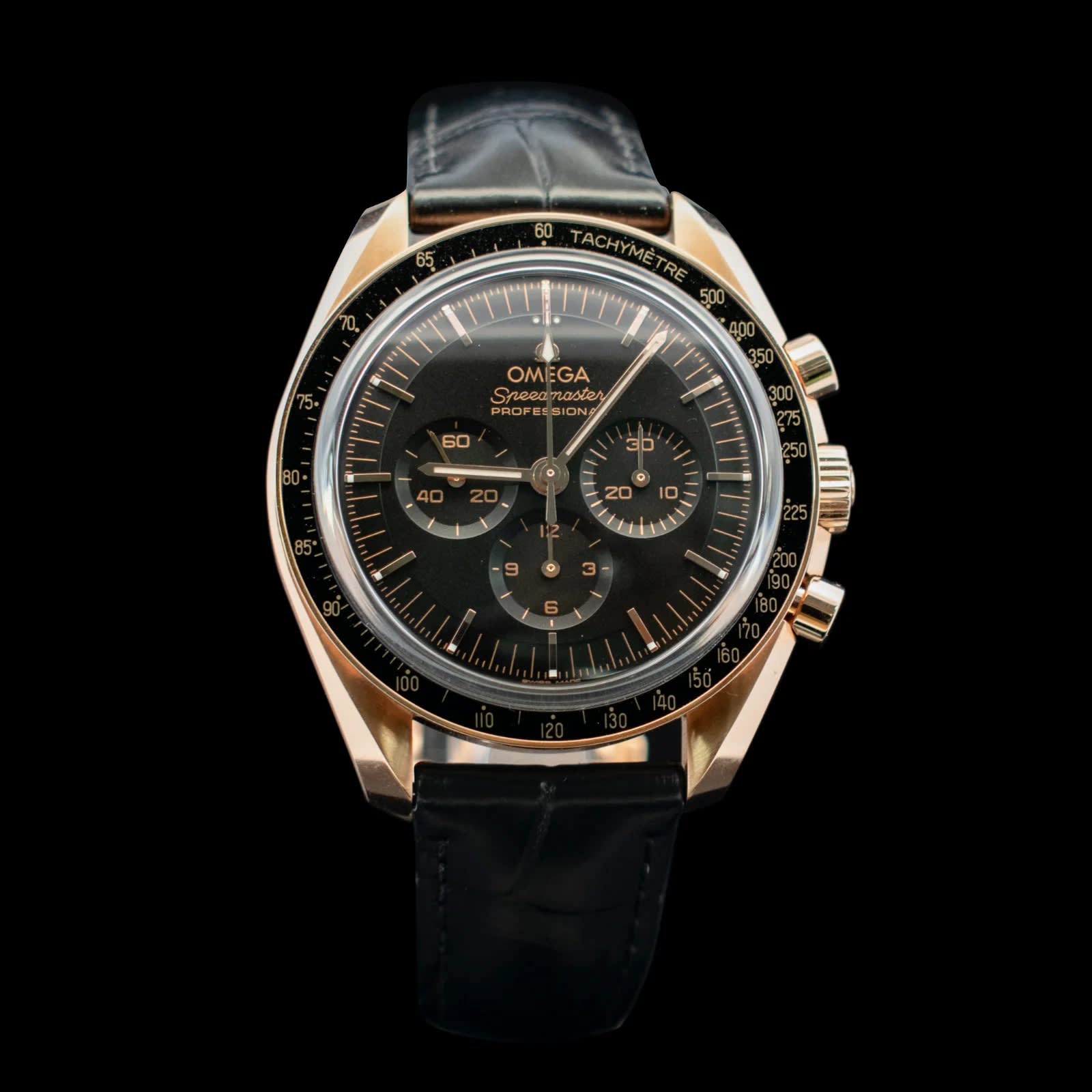 時計 Omega Speedmaster 19mm BROWN Alligator Colombian Crocodile Leather Strap for the Omega Speedmaster