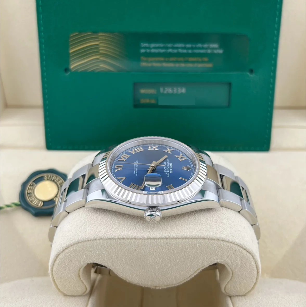 2021 Rolex Datejust 41 Fluted / Blue / Roman / Oyster 126334-0025 Listing Image 4