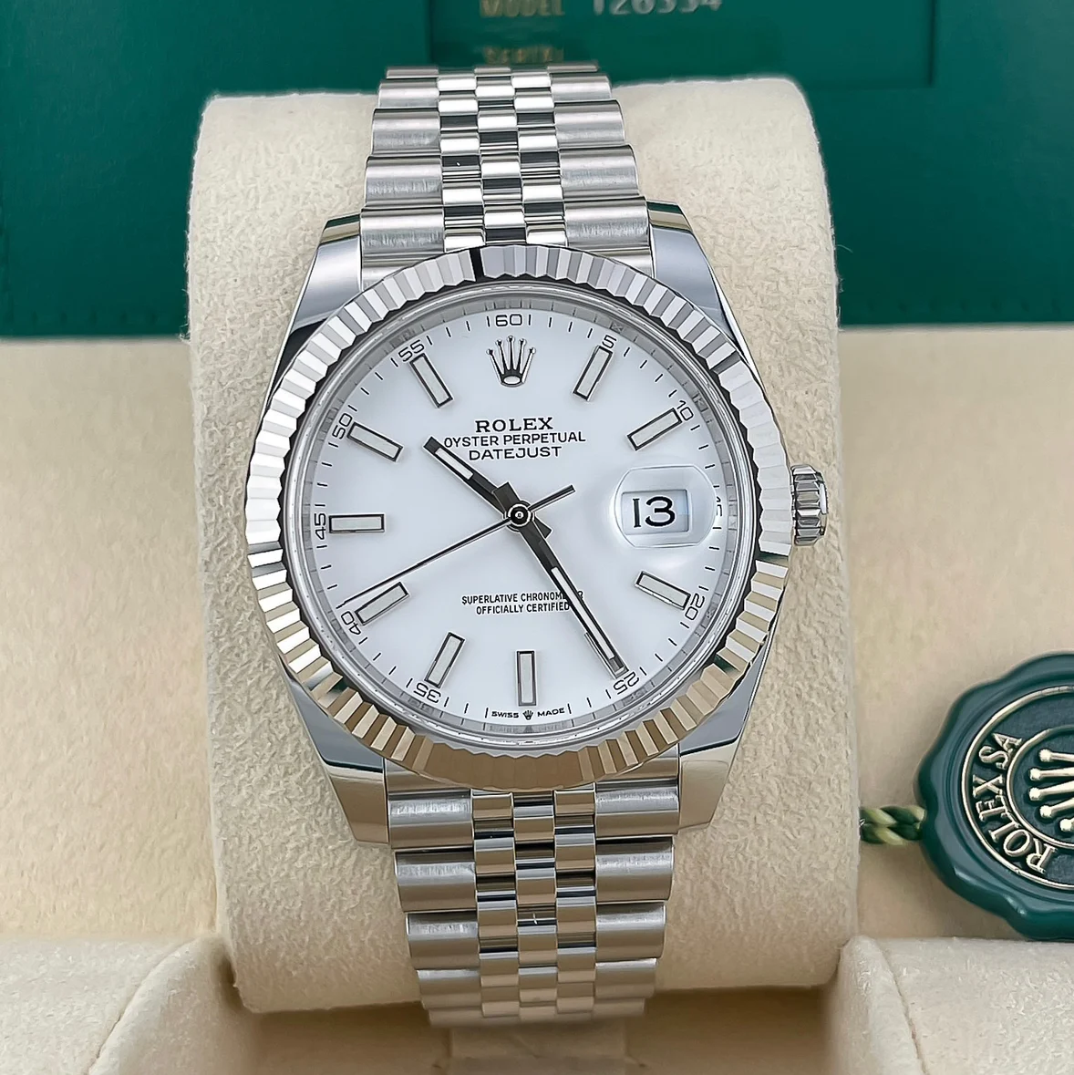 2025 Rolex Datejust 41 Fluted / White / Jubilee 126334-0010 Listing Image