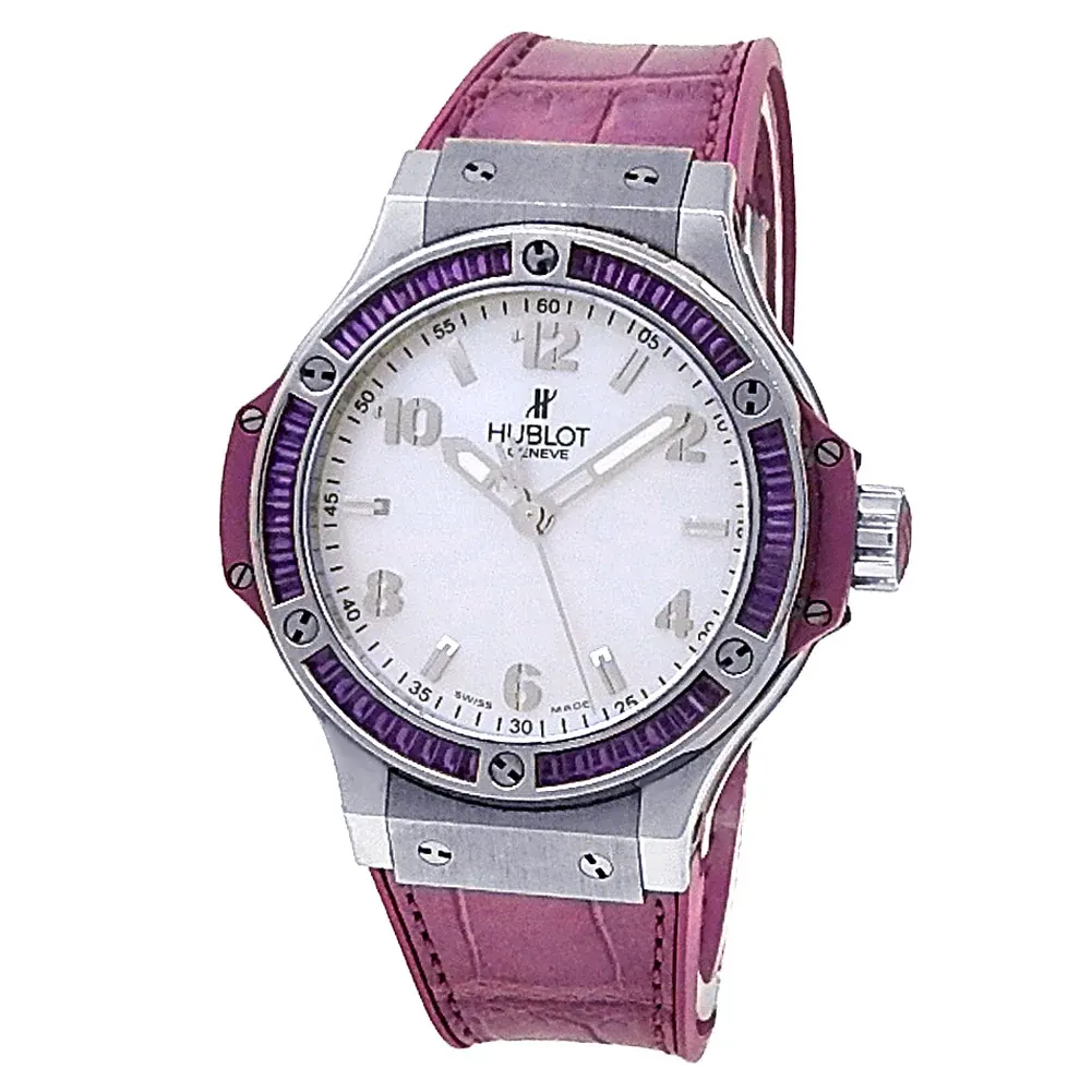 Hublot Big Bang Quartz 38 Steel / Gem-Set / MOP / Arabic / Strap 361.SV.6010.LR.1905