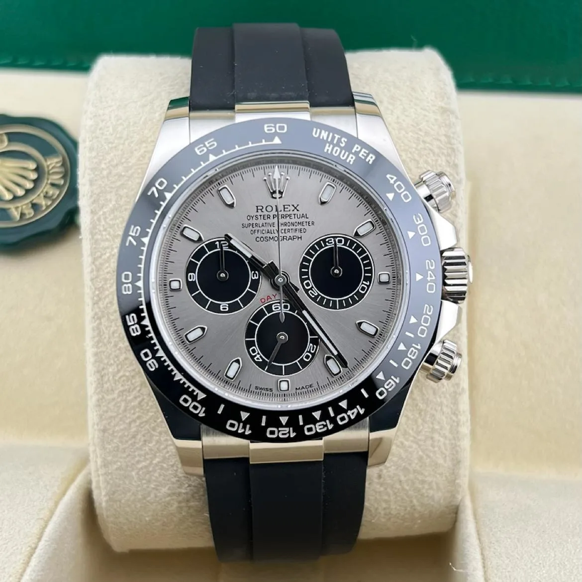 2017 Rolex Daytona White Gold / Ceramic / Silver / Oysterflex 116519LN-0024 Listing Image 2