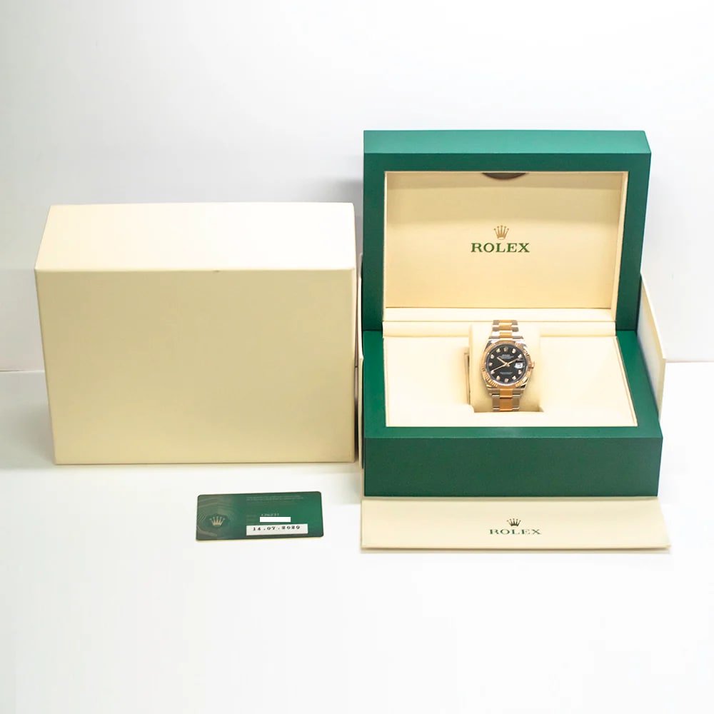 Rolex Datejust 36 Two-Tone Fluted / Black / Diamond-Set